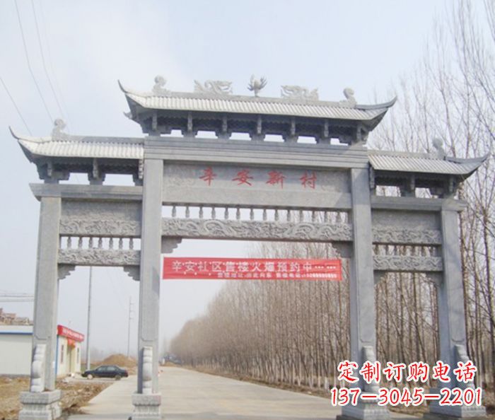 保定牌坊三门石雕,品质无双