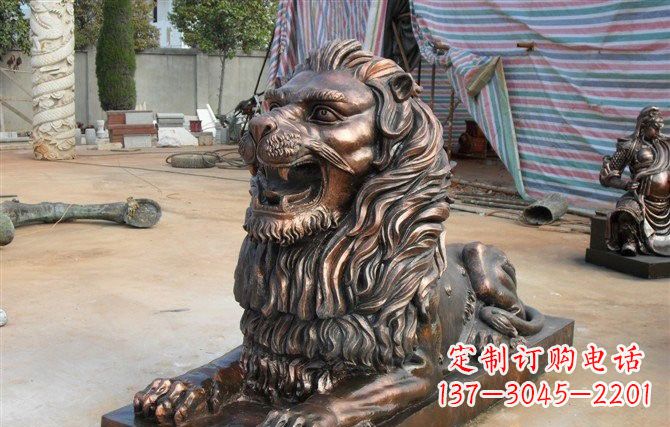 保定汇丰狮子铜雕,体现高贵气质