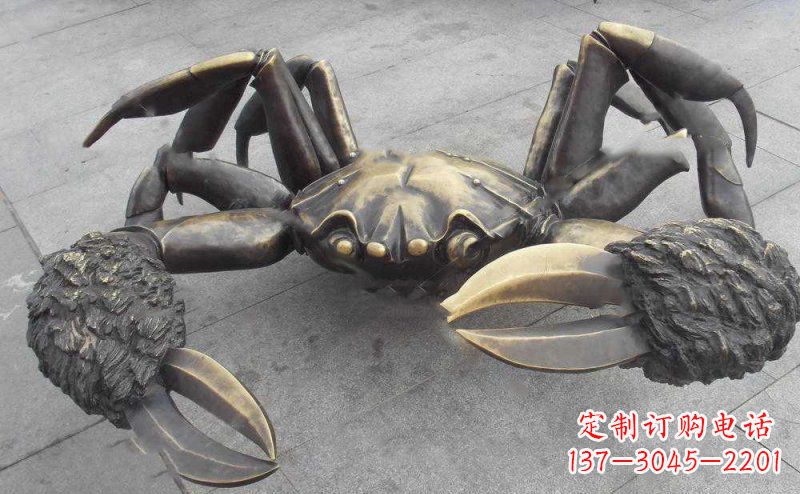 保定中领雕塑以传统工艺出品的螃蟹铜雕,是杰出…