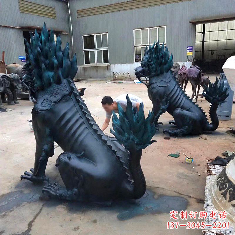 保定高端麒麟雕塑,定制一流雕塑品质