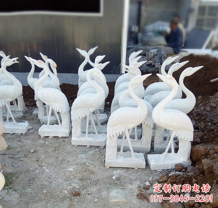 保定精美工艺,传统雕刻——仙鹤石塑