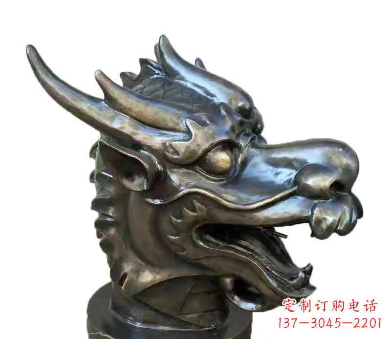 保定喷水摆件生肖龙兽头动物铜雕