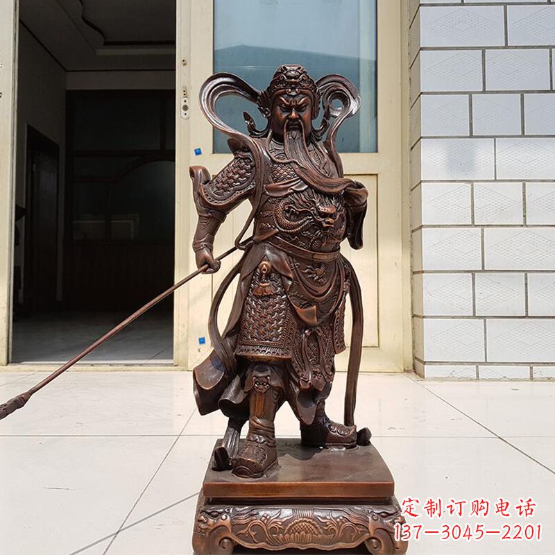 保定唯美古典风格关公铜雕像