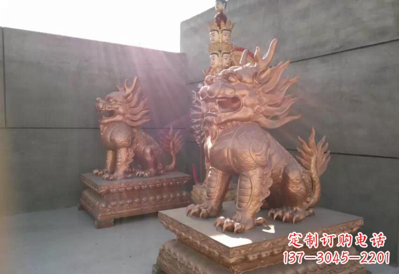 保定拥有传统文化魅力的麒麟铸铜雕塑