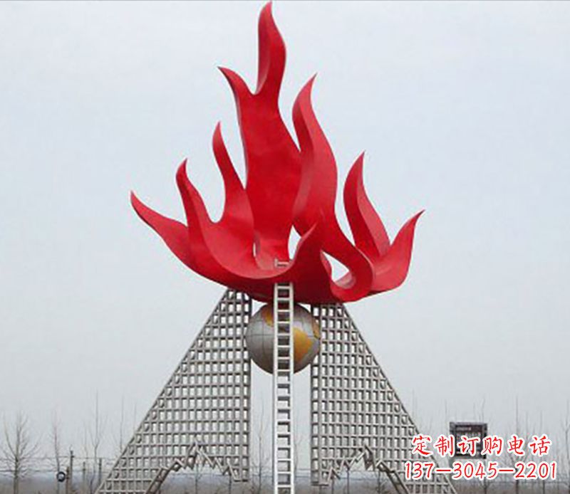 保定金色火苗-优雅华贵的不锈钢景观雕塑