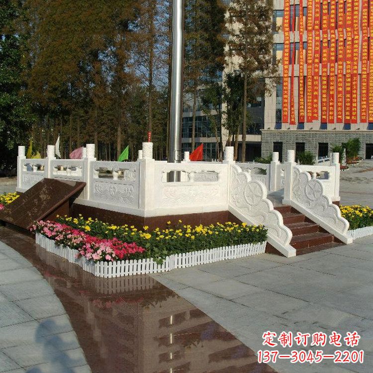 保定企业汉白玉石雕广场升旗台