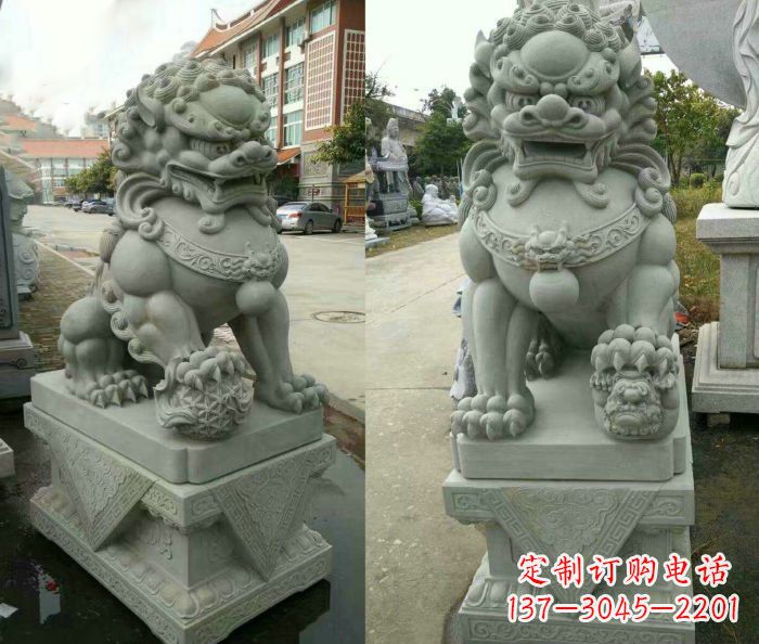 保定大理石狮子石雕——雕塑定制中的艺术精品