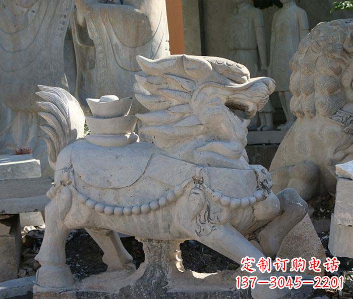 保定企业景观石雕麒麟 (2)