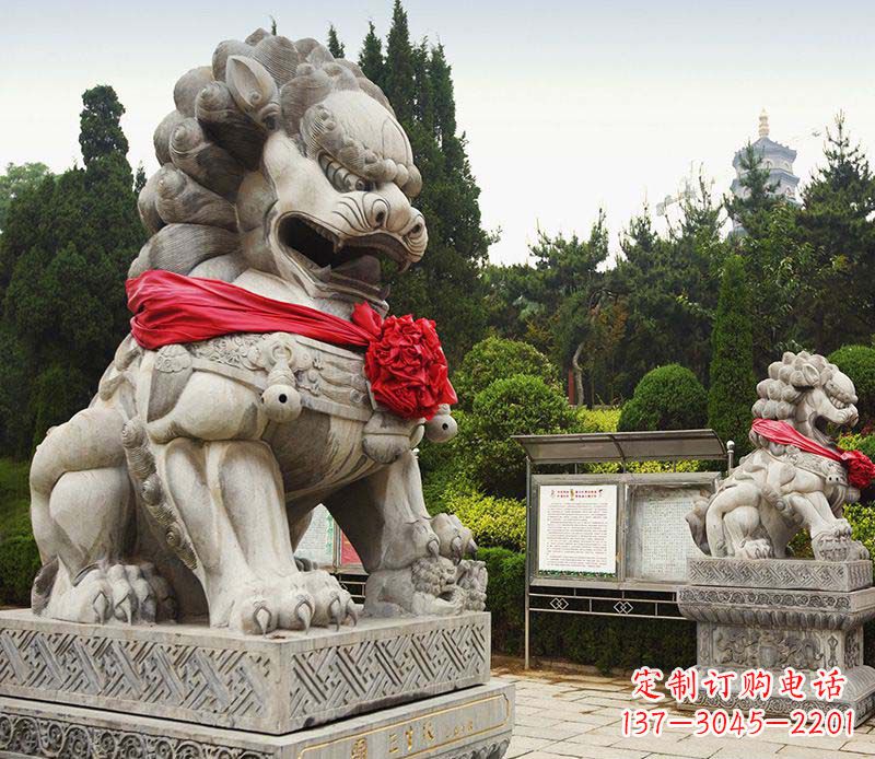 保定艺术精美大理石狮子雕塑