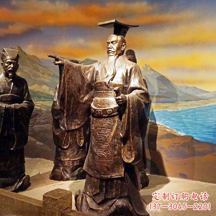 保定中领雕塑-精美秦始皇大型铜雕像