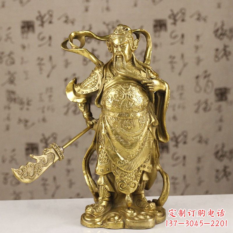 保定中领雕塑|关羽铜像:令人惊叹的纯黄铜武财神