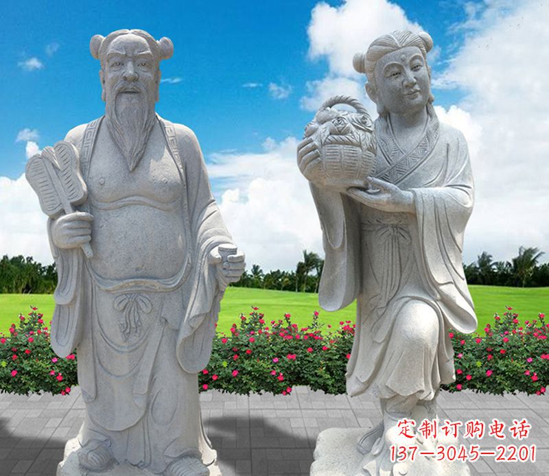 保定青石八仙过海石雕永久保存您心中的传统宗族魅力