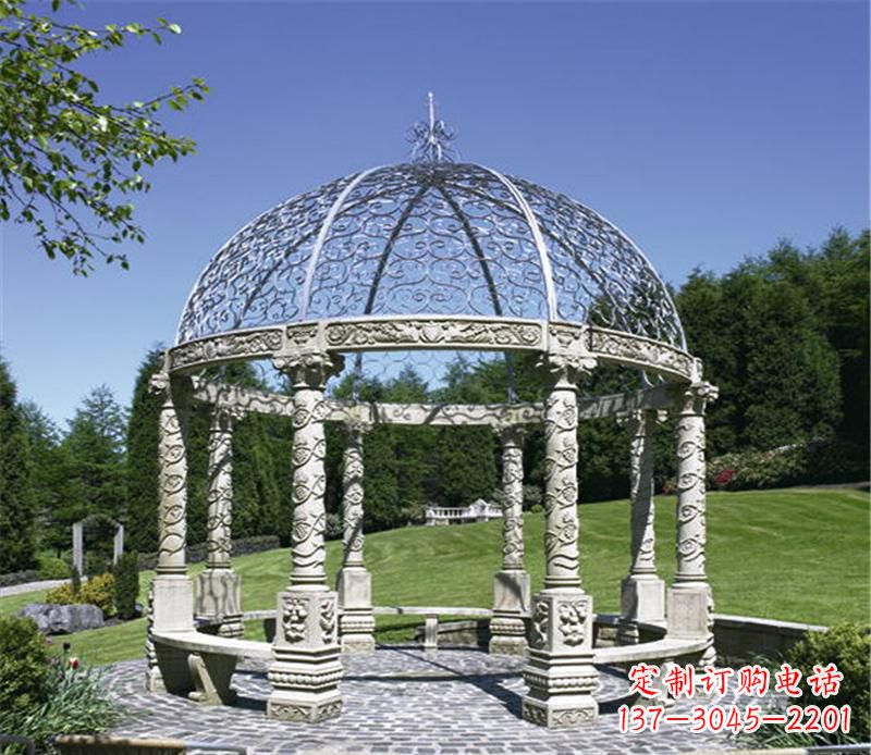 保定全新的青石大型景观凉亭雕塑