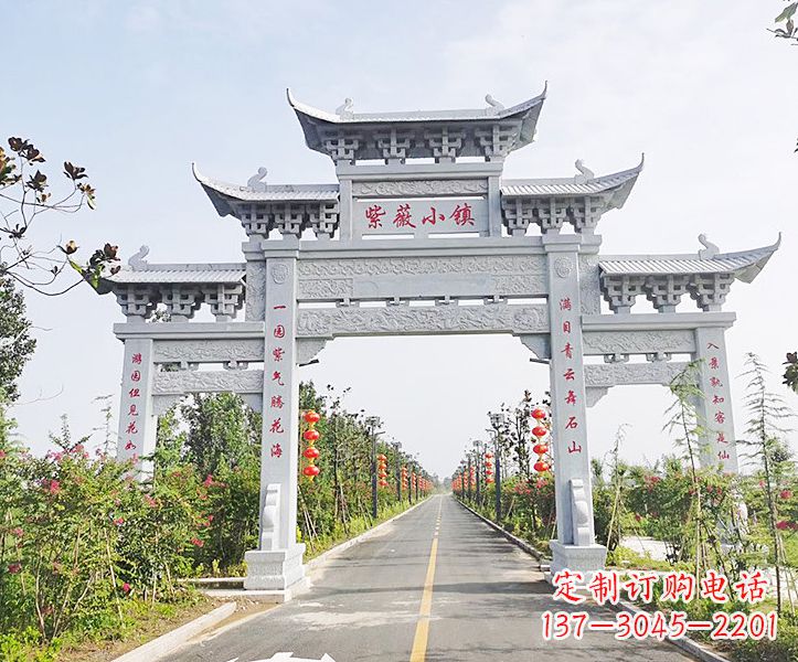 保定青石牌坊雕塑,定制精美而高品质