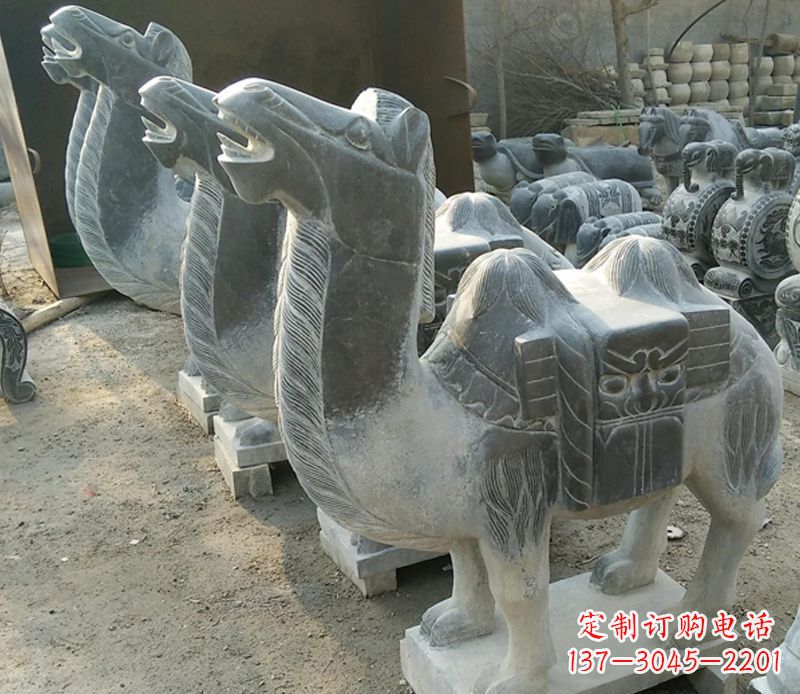 保定青石骆驼雕,把动物活灵活现