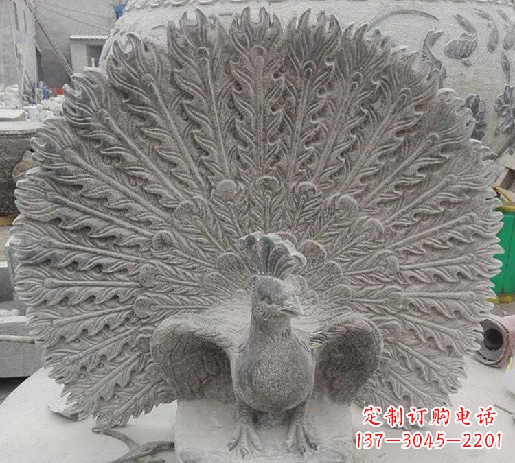 保定孔雀开屏石雕,艺术仿古风华