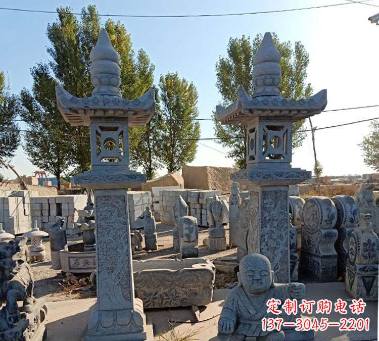 保定青石仿古石灯雕塑,精美实用