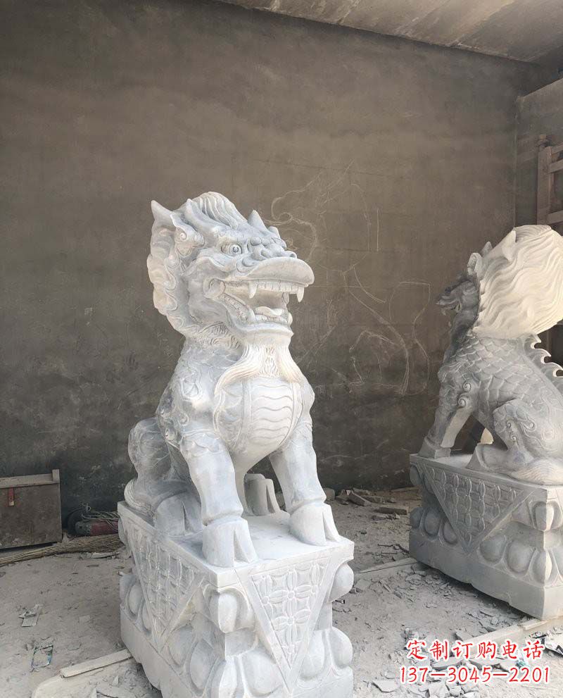 保定精致雕刻,青石仿古麒麟雕塑