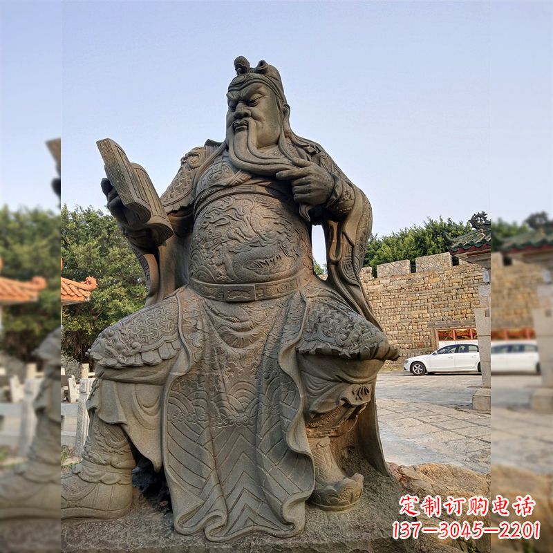 保定青石关公雕塑,让您的家居更加古典优雅