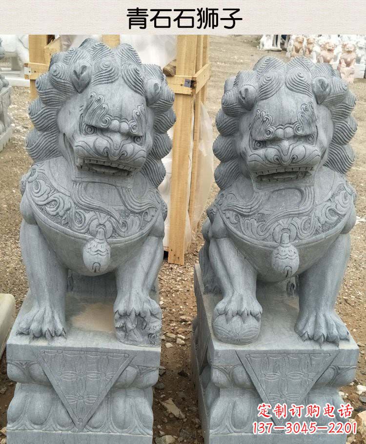 保定青石看门狮子雕塑