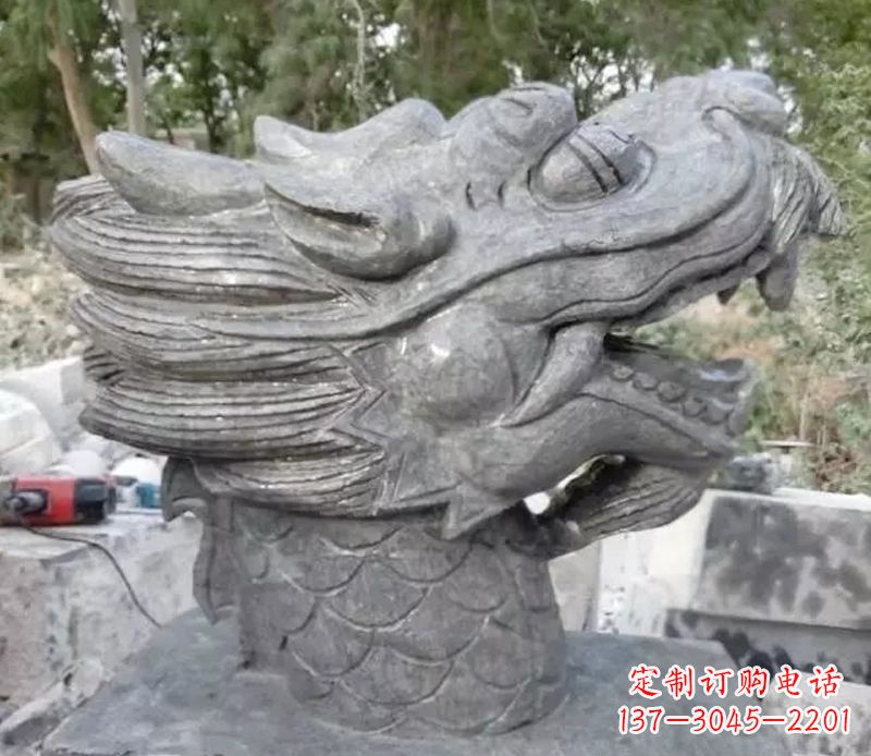 保定青石龙头雕塑