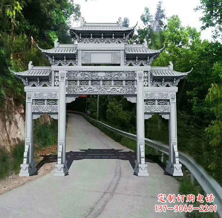 保定青石牌坊雕塑,演绎精致经典