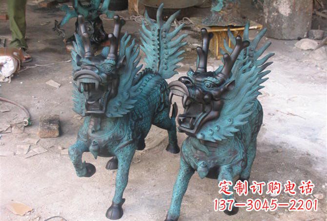 保定追求完美的青铜麒麟雕塑