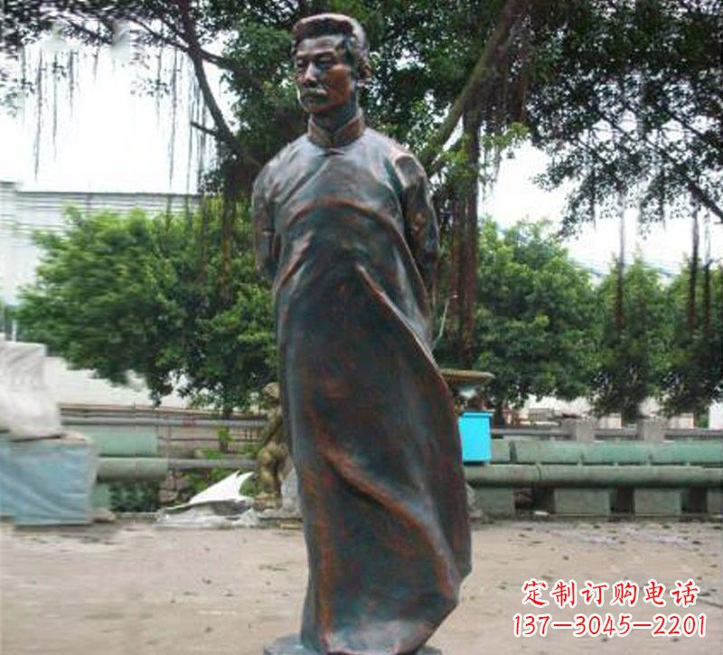 保定青铜雕塑,精致鲁迅雕像