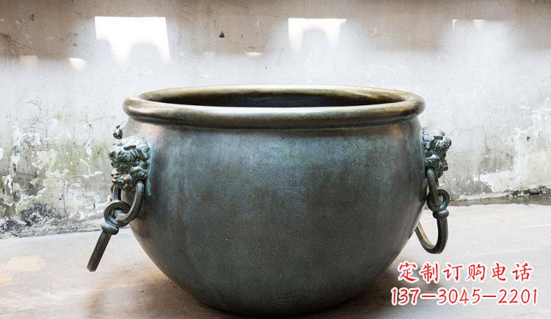 保定精美青铜水缸雕塑,赏心悦目