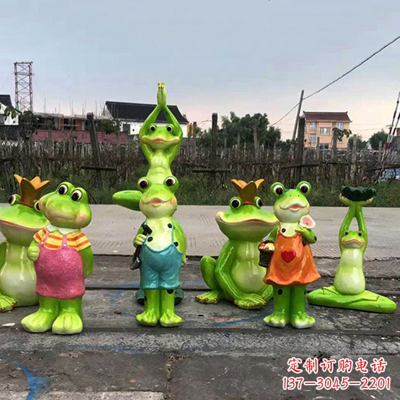 保定精美青蛙玻璃钢卡通雕塑