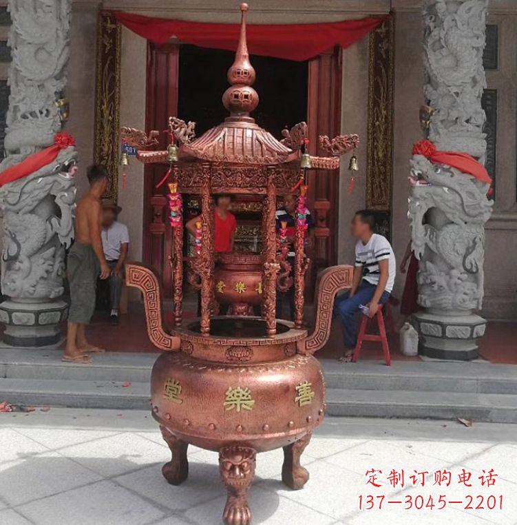 保定精致全铜小香炉雕塑