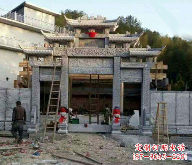 保定三门仿古牌坊石雕