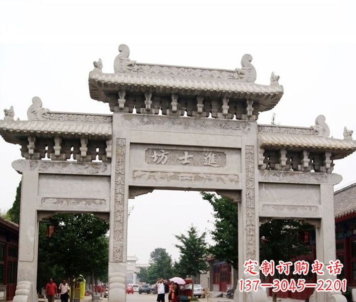 保定艺术匠心打造的石雕牌坊