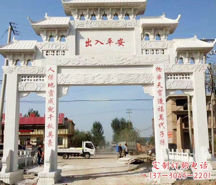 保定三门石牌坊石雕艺术
