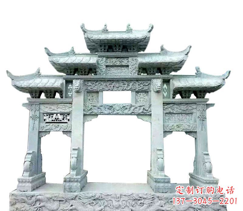 保定中领雕塑仿古牌坊石雕定制