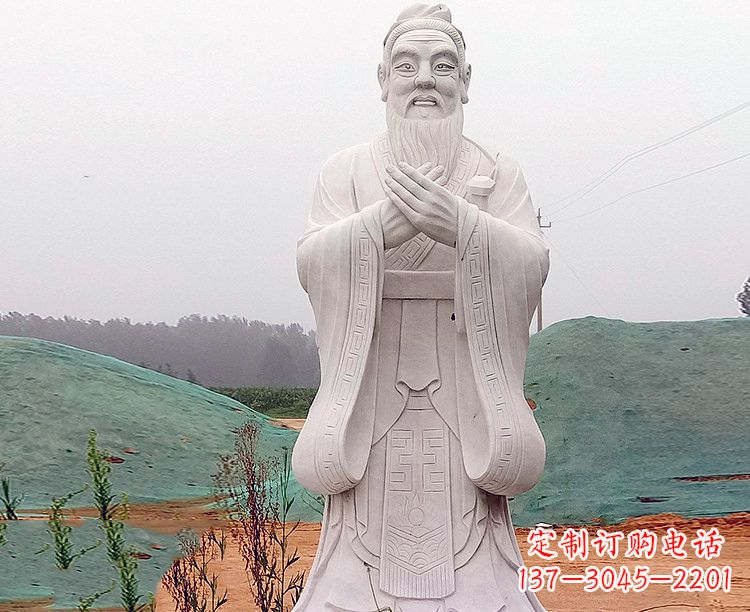 保定中领雕塑:精致雕刻的少海公园孔子雕像