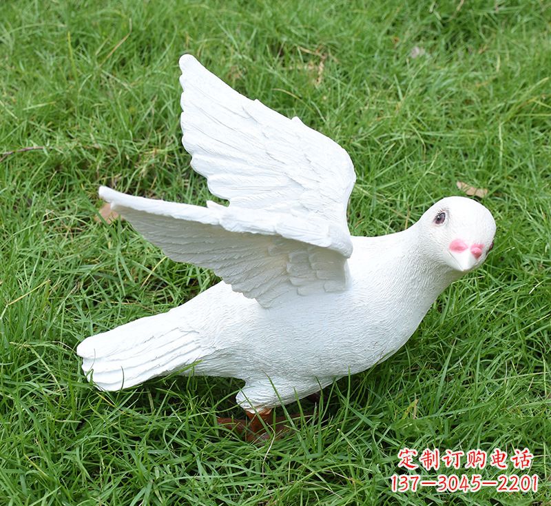 保定象征和平的少女和平鸽雕塑