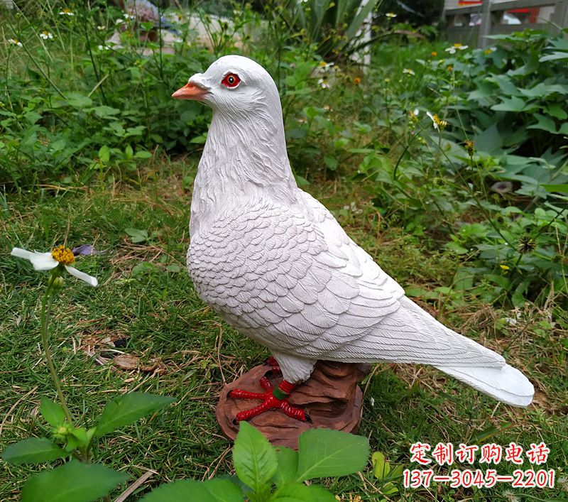 保定为和平献芳礼:精美少女与和平鸽雕塑