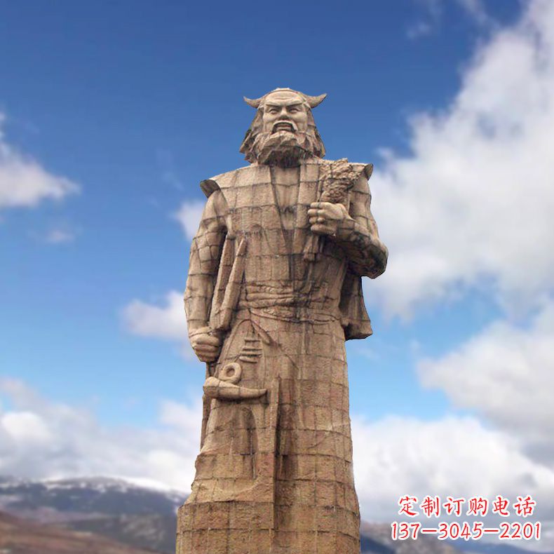 保定精美神农大型石雕像,由中领雕塑定制