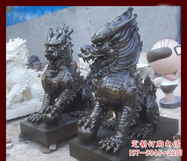 保定中领雕塑的麒麟铜雕是塑造精美的工艺结果。…