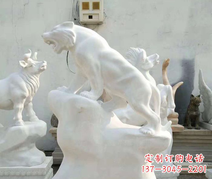 保定中领雕塑:汉白玉老虎雕塑