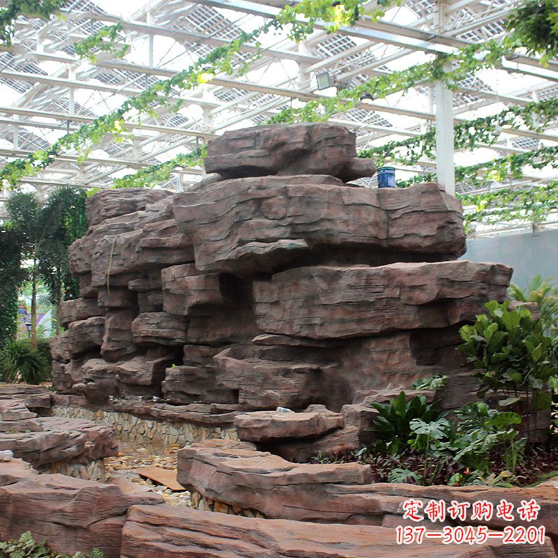 保定风格独特的假山雕塑,打造精美生态园庭院