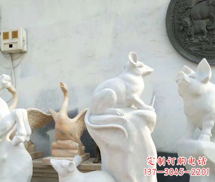 保定独具个性的汉白玉老鼠石雕