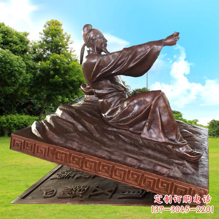 保定中领雕塑推出一款特别精美的铜雕——李白铜…