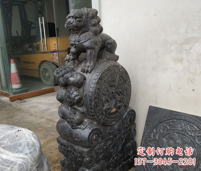 保定狮子抱鼓石雕刻门墩