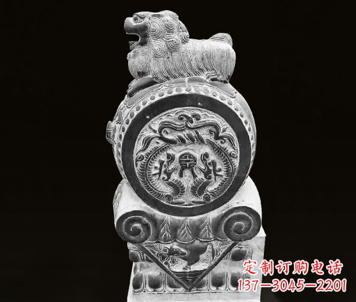 保定中领雕塑狮子石抱鼓仿古石门墩