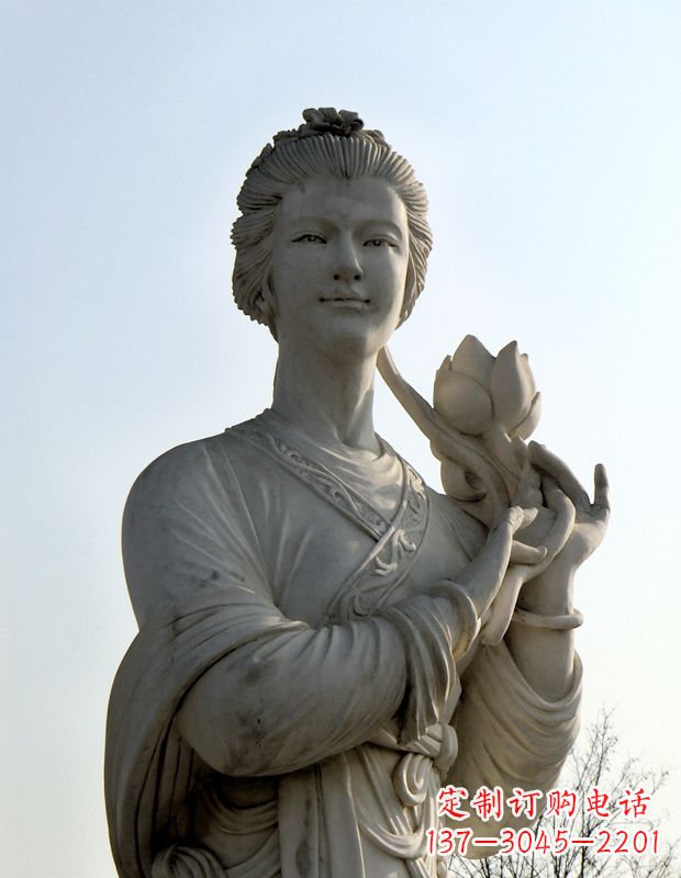 保定汉白玉荷花雕塑,精致美丽无双!
