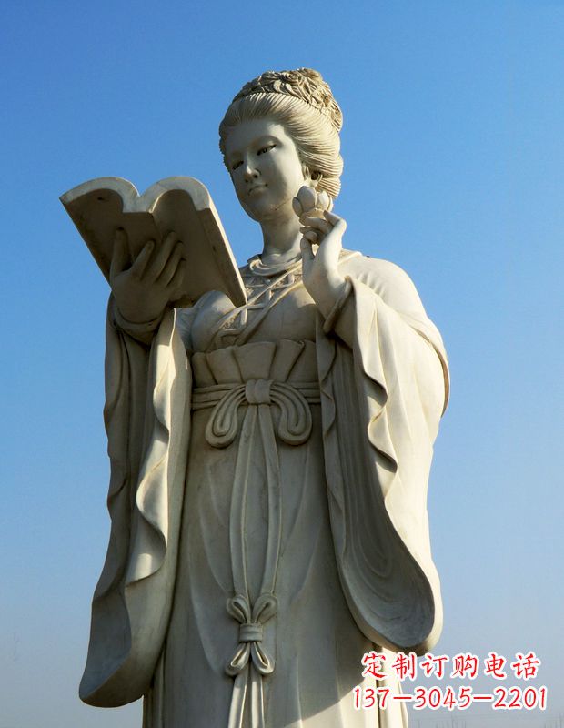 保定十二花神之十一月山茶花王昭君汉白玉古代美女雕像