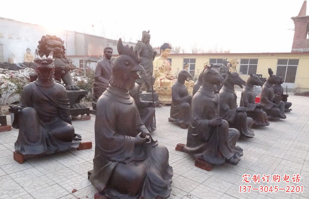 保定定制十二生肖头像铜雕