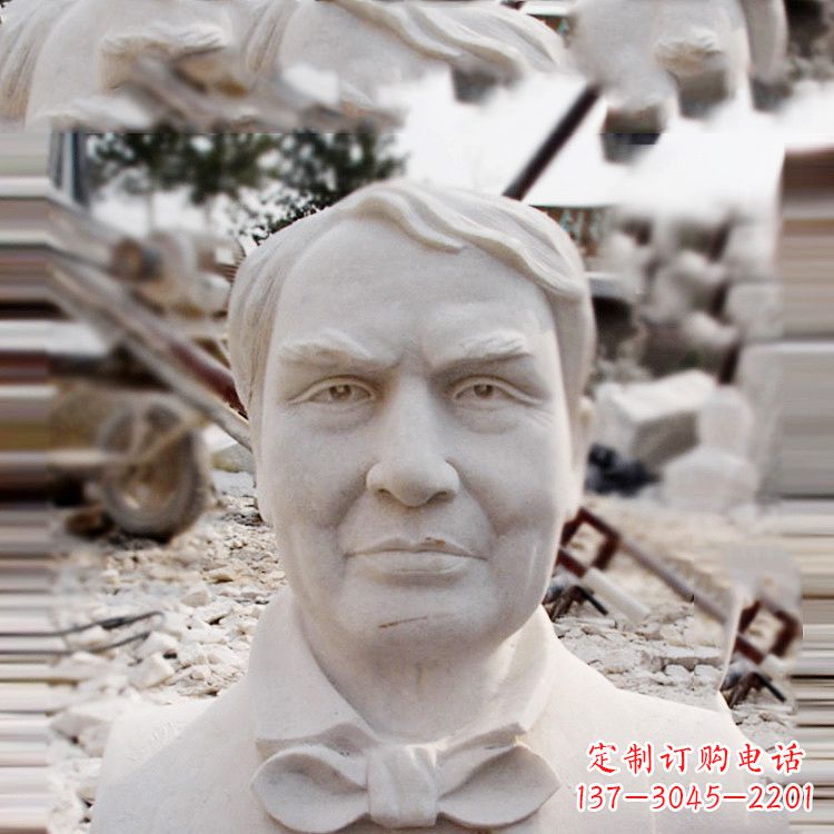 保定石雕爱迪生胸像雕塑